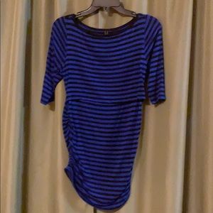 Blue and black striped nursing top